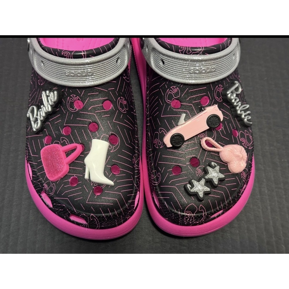 Crocs X Barbie Crush Platform Clog Limited Edition Black Pink, Women 7 / Men 5 - Picture 4 of 11